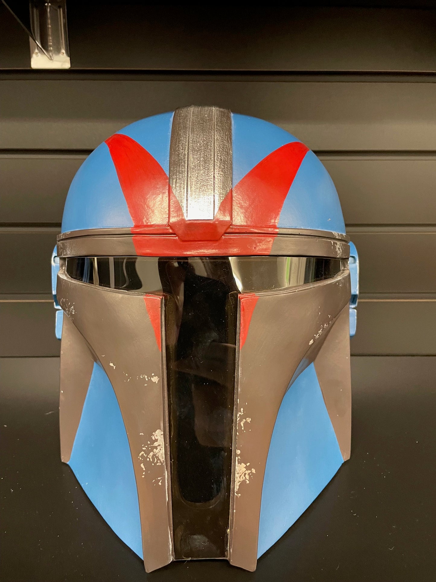 Mandalorian Helmet | Blue | Weathered | Cosplay